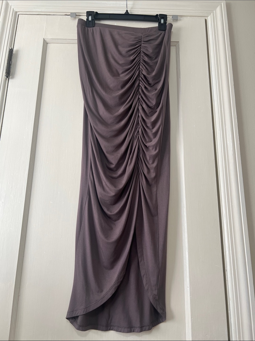 Max Studio Ruched Tulip-Hem Midi dress/ Skirt - Mauve Plum